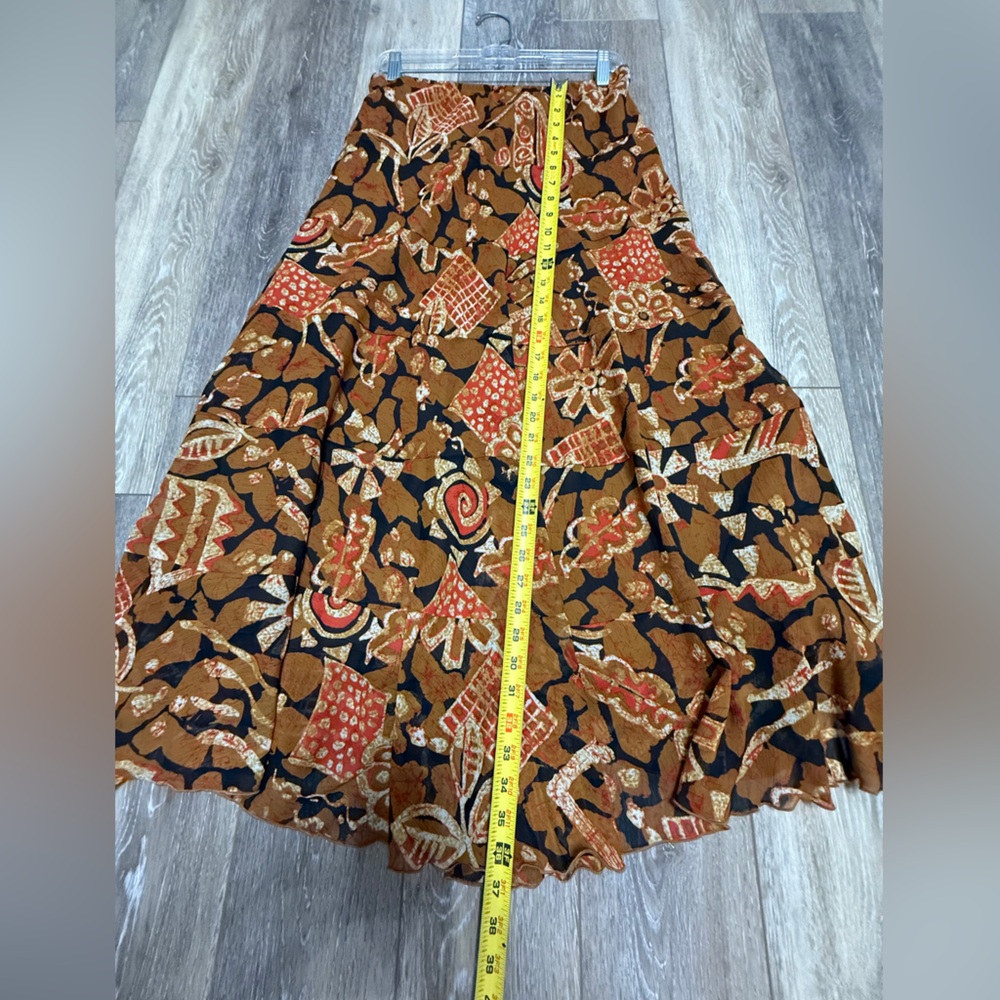 Ruby Rd. Brown And Orange Patterned Maxi Skirt - image 5